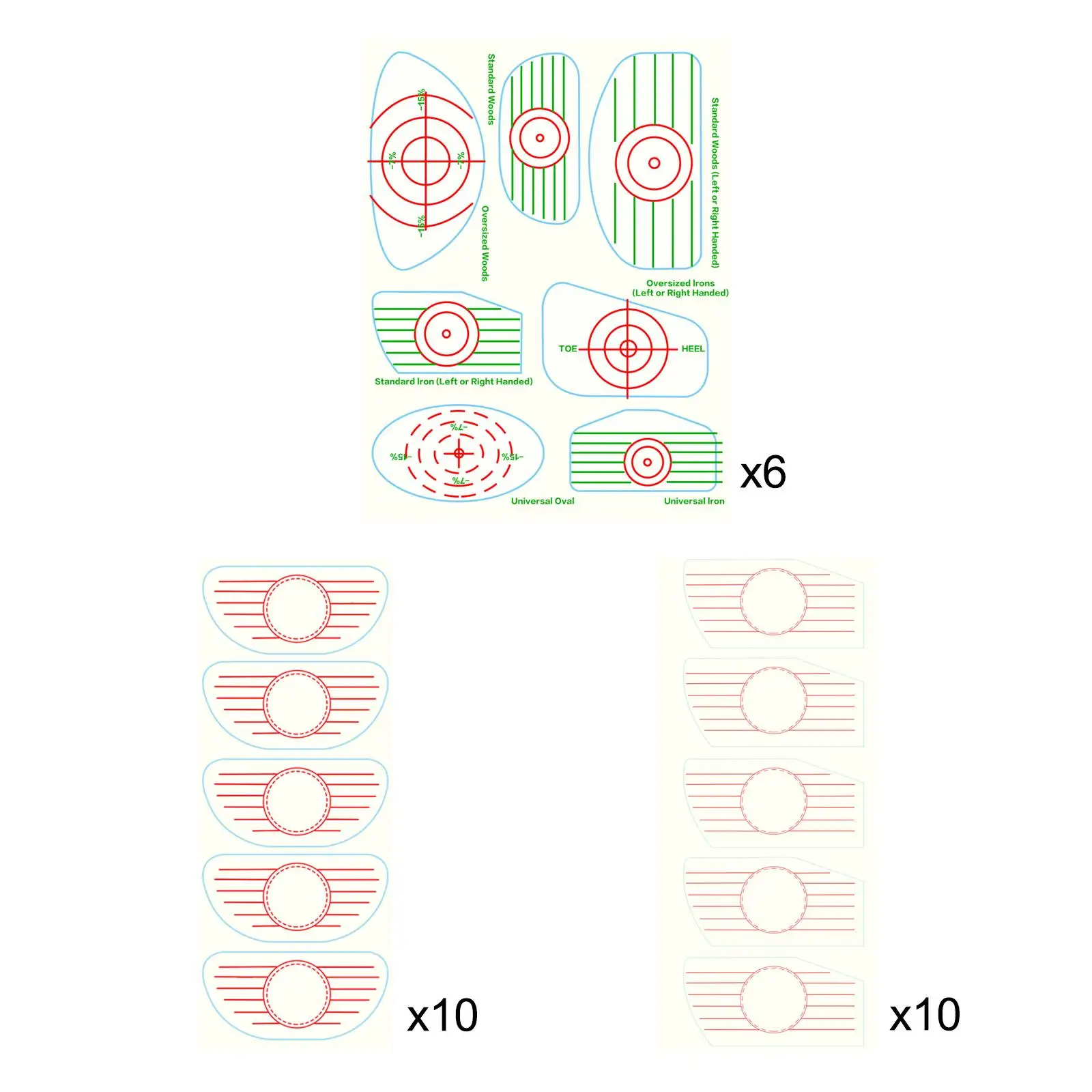 Golf Impact Tape Labels Striking Consistency Analysis Golf Training Stickers