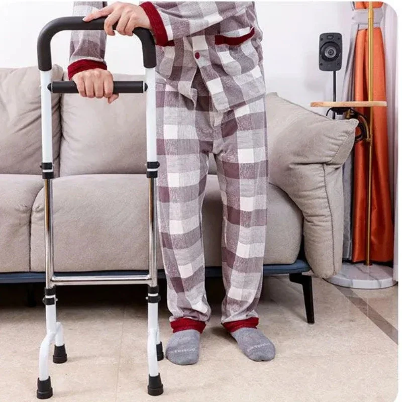 Carbon Steel Senior Assistance Device  Mobile Toilet Bedside Handle Sturdy Suction Cup Bar  Four-Leg Cane Toilet Support