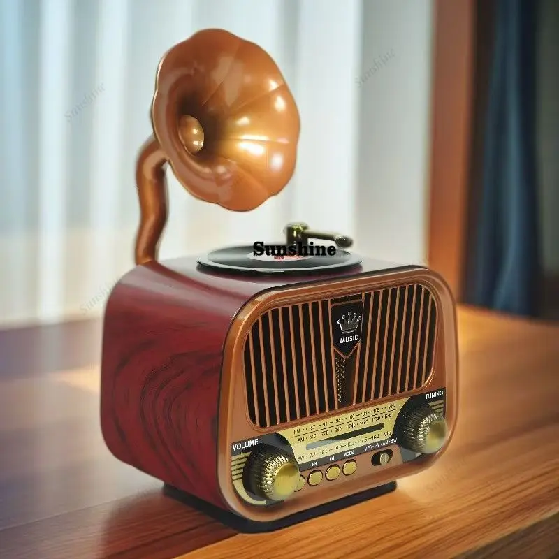 Radio Portátil Vintage de Banda Completa, Radio Clásica Retro DSP FM AM SW, Receptor de Radio Hifi con Bluetooth 5.4, Caja de Música con Altavoz, Compatible con TF USB