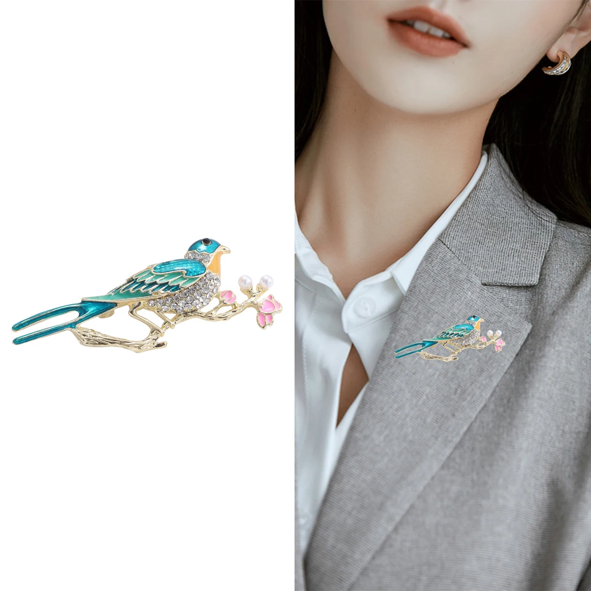 Creative fashion oil dripping bird brooch women\'s alloy versatile Fashion accessory