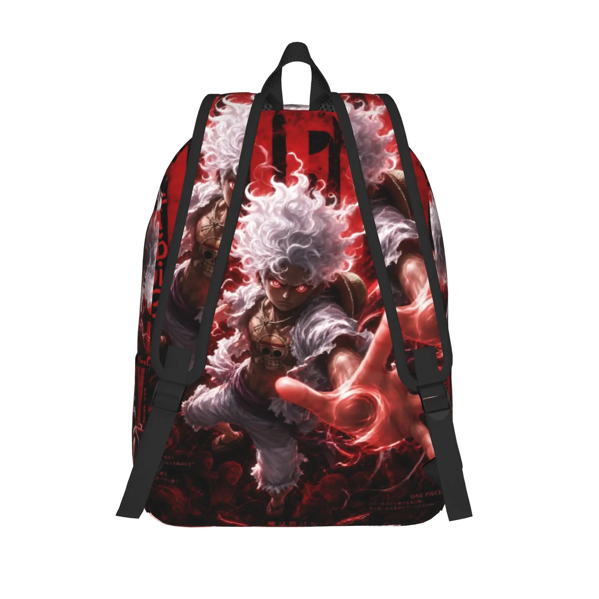 Fashion One Piece Anime LUFFY 5 Backpack  Mochilas Kawaii Campus Retro Washable Rucksack