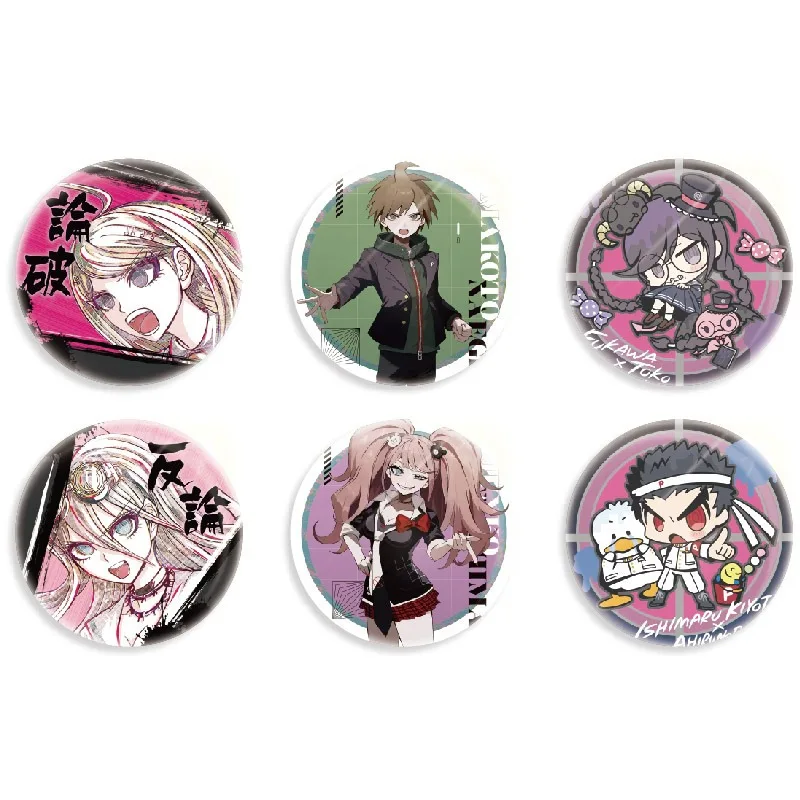 Broches con estampado de Danganronpa de 58mm, alfileres de botón esmaltados Monokuma de oso blanco, insignia de Cosplay de dibujos animados, joyería para mochila, regalo para mujeres y hombres