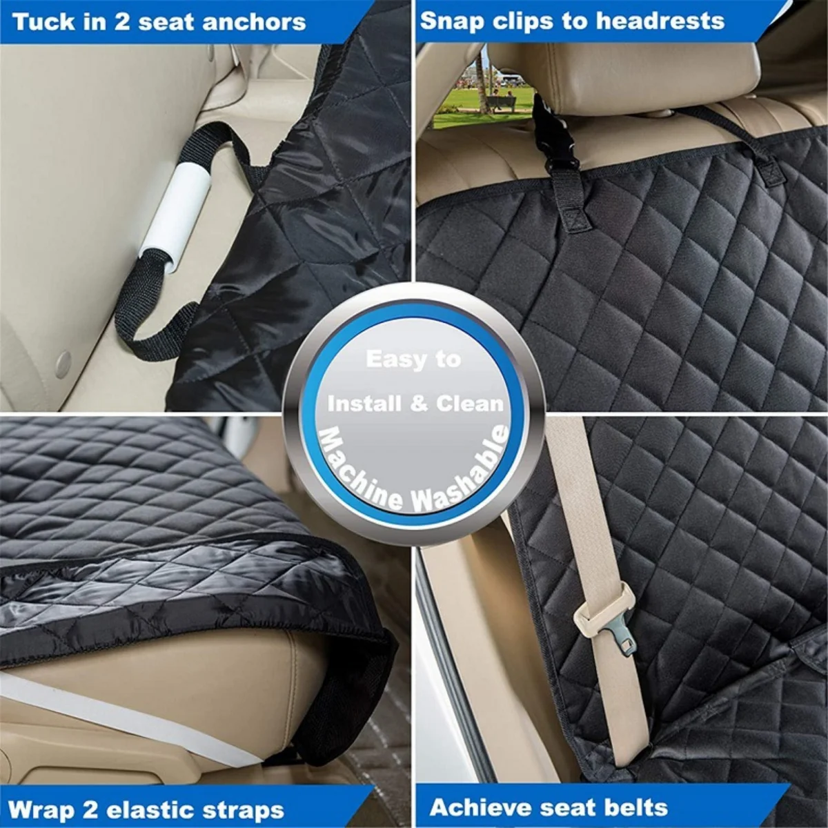 Auto Hund Sitz Abdeckung Für Rücksitz Wasserdicht Auto Hinten Pet Sitz Schutz Matte Rutschfeste Universal Sicherheit Träger Für Ausflug Hunde – Detail 6