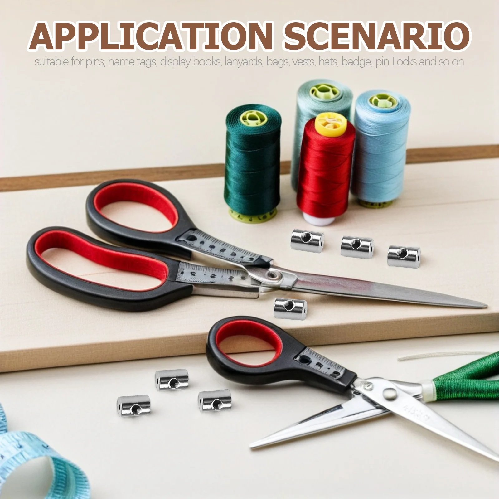 40pcs Screw Wrench Badge Parts Metal Locking Pin Backs Set For Clothes Hats Bags Belts Pin Keepers Secure Fastener Tool