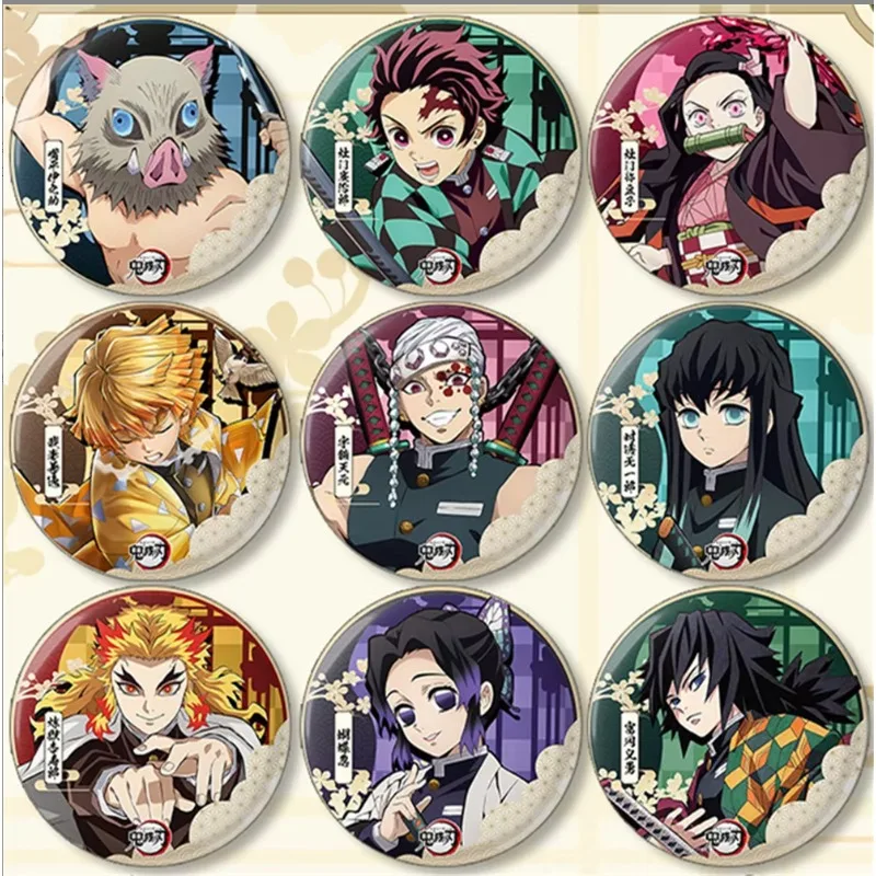 58 مللي متر أنيمي شيطان القاتل كيميتسو لا يابا كامادو تانجيرو توكيتو مويتشيرو تأثيري حلي شارة دبوس SPTE صفيح بروش هدية