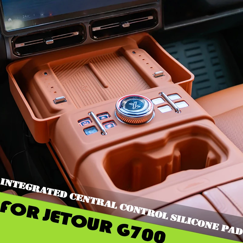 

Car Wireless Charging Silicone Pad Fit for JETOUR G700 2025 2026 Modified Car Central Control Water Cup Pad Accessories