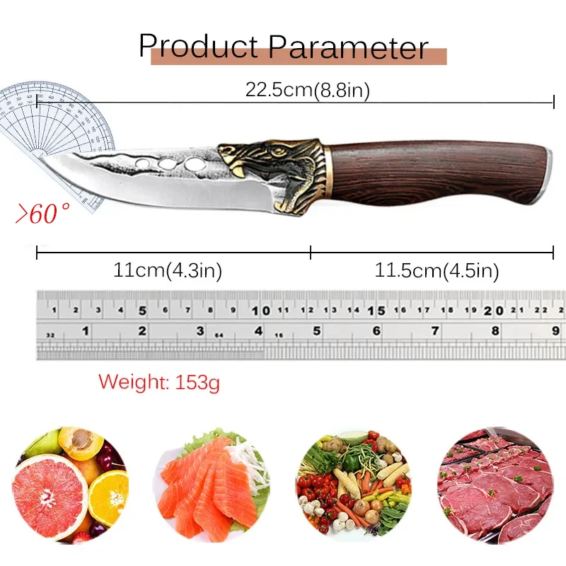 Forged Boning Peeling Knife Meat Friut Cutting Cleaver Utility Slicing Paring Knives Barbecue Chef Lightweight Portable Knife