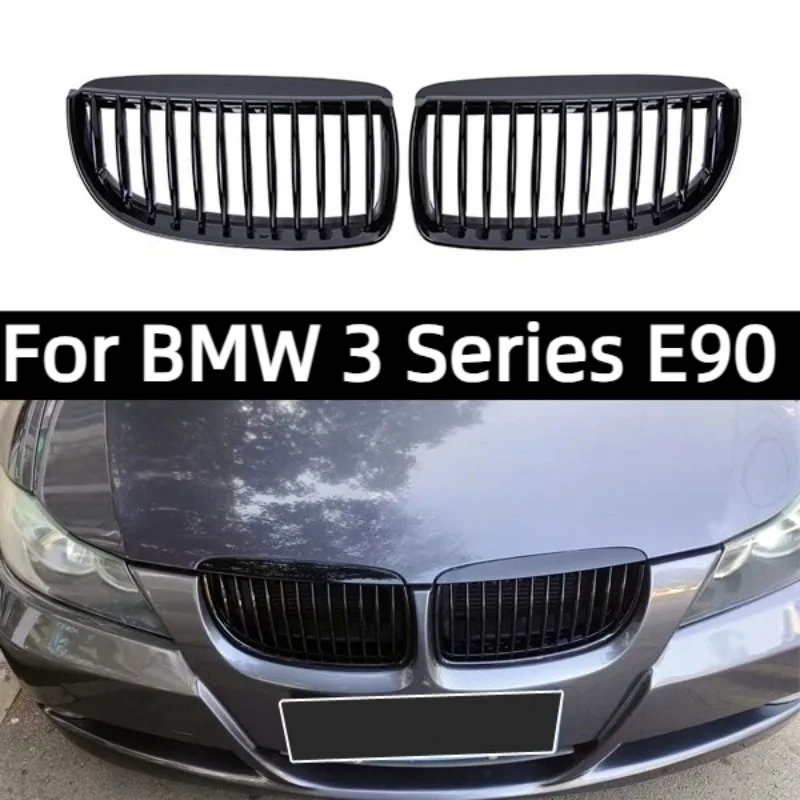 Black Warrior Front Grille For BMW 3 Series E90 2005-2013,Anti-Dust,UV Resistant Lightweight ABS Anti-Insect Fade Resistant