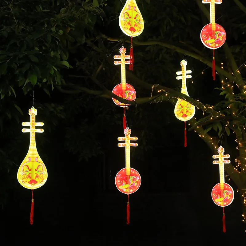 Musical Note Tree Pendant Light, Outdoor Garden Hanging Lamp, LED Ornament for Courtyard Party Decor