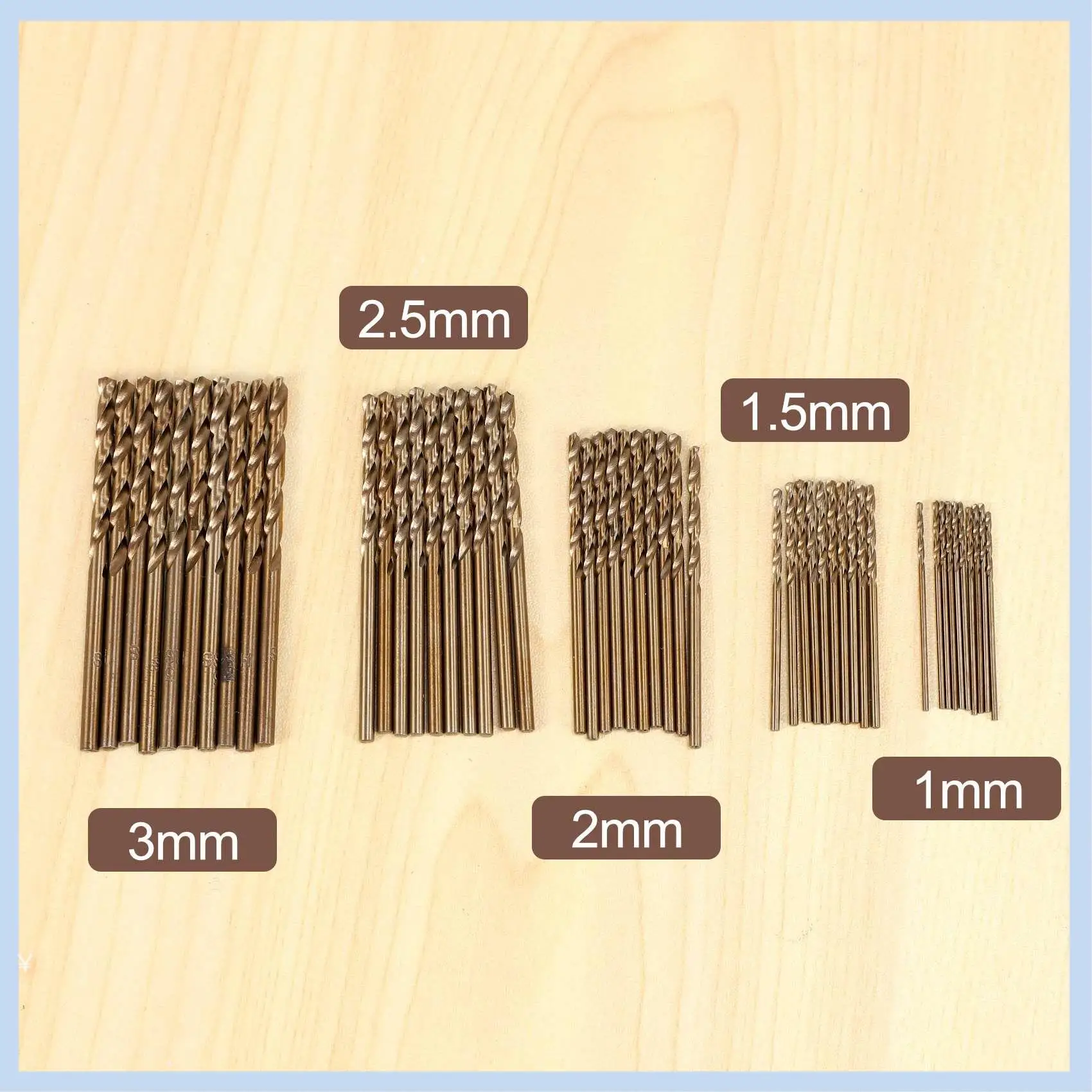 

AS63-50Pcs Drillforce Tools M35 Cobalt Drill Bit Set,Hss-Co Drill Set 1-3Mm,For Drilling On Hardened Steel, Cast Iron&Stainless