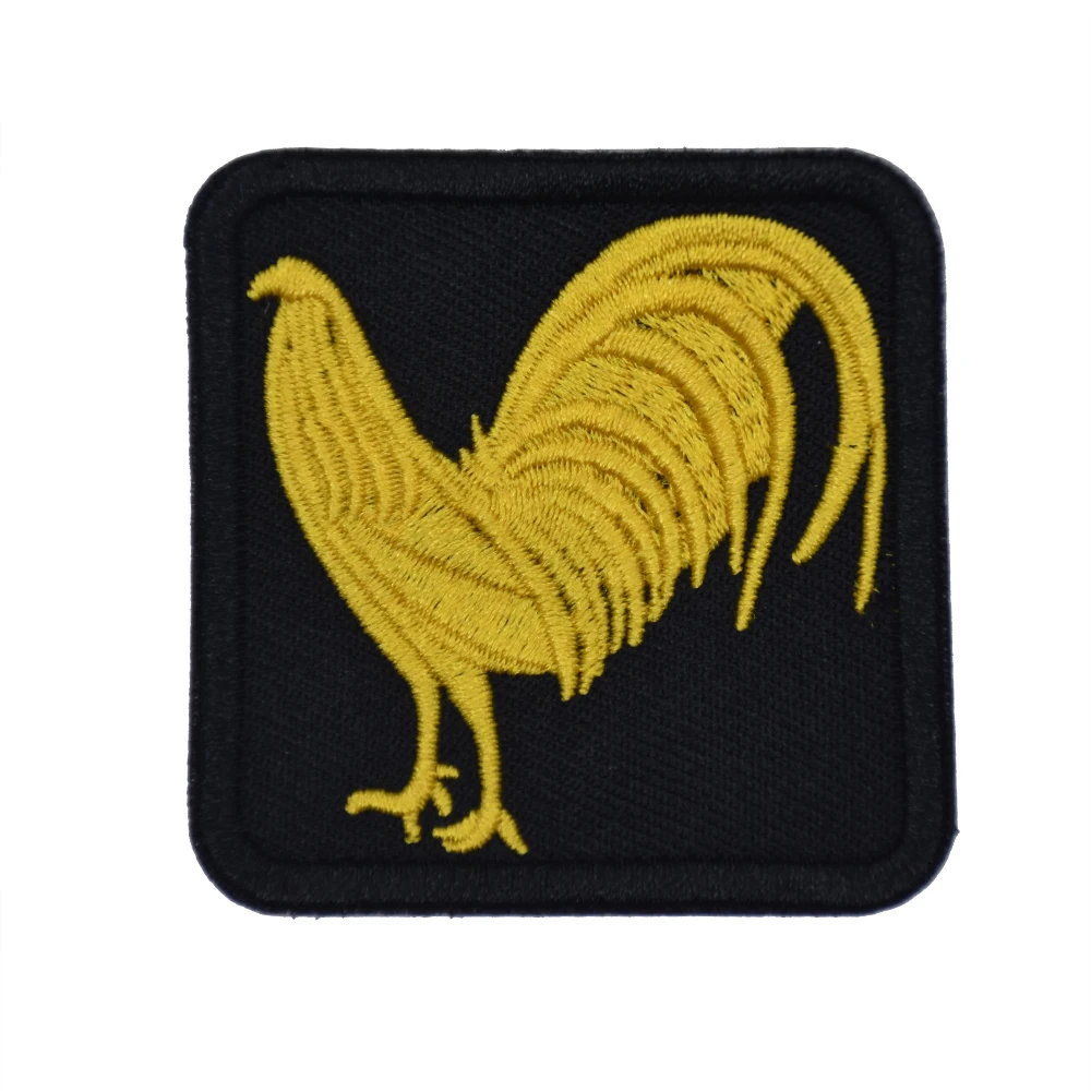 Golden Rooster Embroidered Patches Iron on for Garments Decoration Team Logo Custom Biker Accessory Novelty Sticker Twill Badges