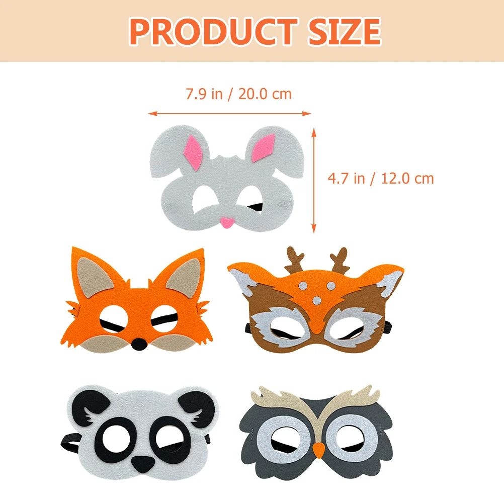 5 stuks schattige dieren vilten maskers voor kinderen feestartikelen verkleedspellen carnaval toneelvoorstelling foto prop accessoire