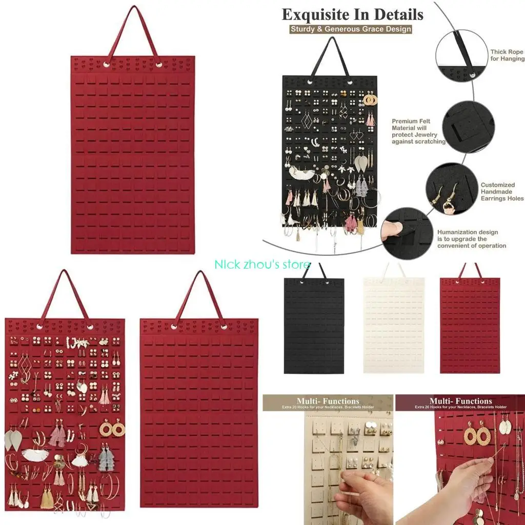 

E15E Earring Hanging Earring Holder Holds Up To 330 Pairs Felt Wall Mount Earring Display Holder Earrings