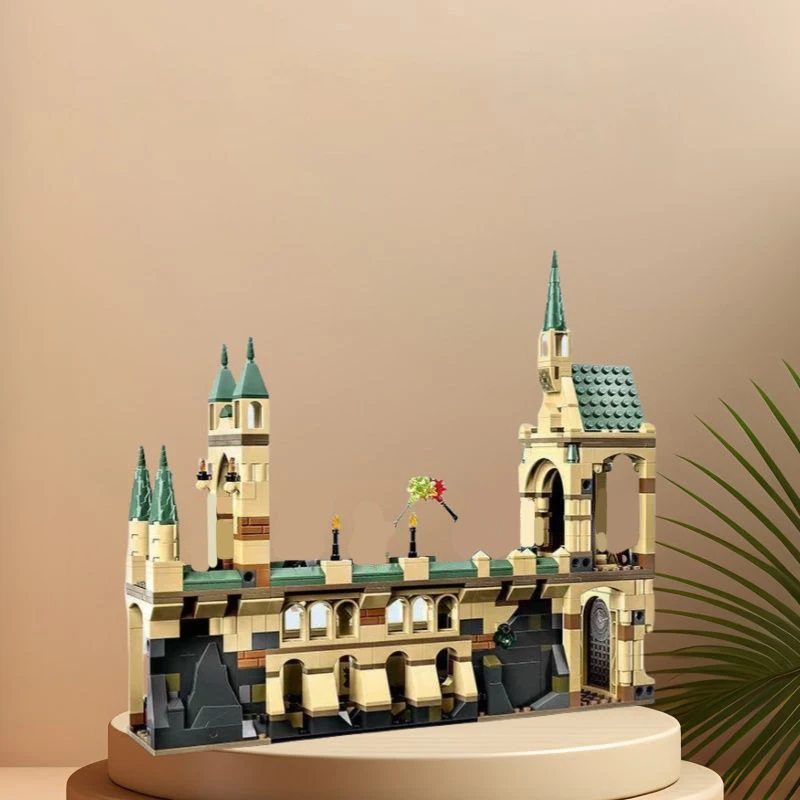 

Hogwarts Castle Courtyard Corridor Bricks Building Kit Wizarding World Magic Castle Assembly Model Decor Toy for Adult Fan