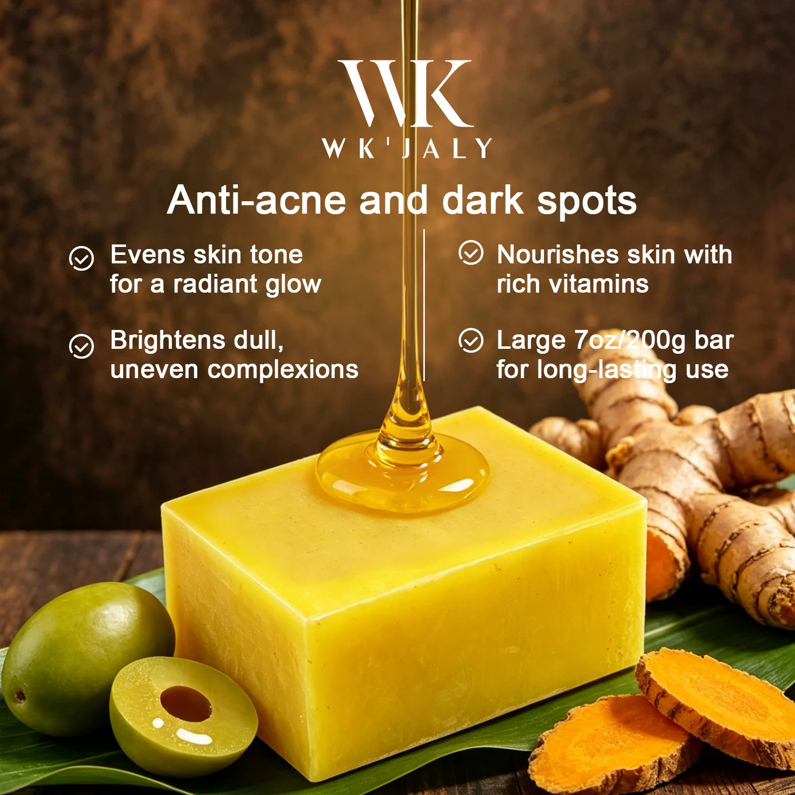 WK JALY Natural Turmeric Soap, - Soap Making Olive Oil ulasan dan harga