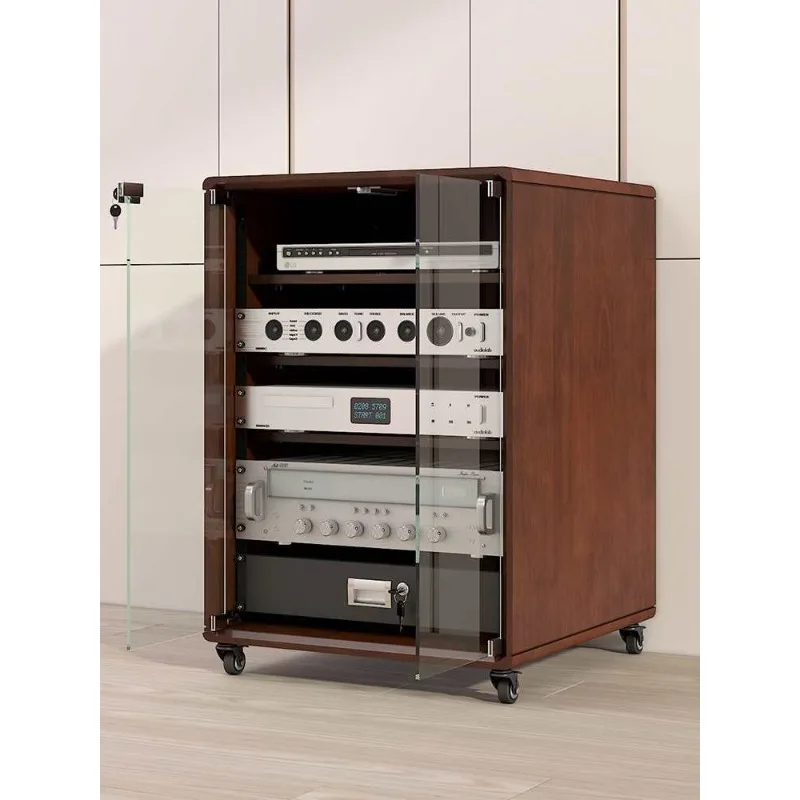

Solid Wood Rubber Wood Paint Gongting Cinema with Lock Equipment Cabinet Audio Cabinet