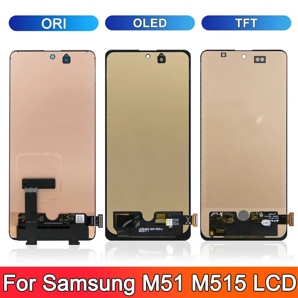 AAA+ Tested M51 LCD For Samsung M51 M515 M515F M515F/DS LCD Display With Frame Touch Screen Digitizer Assembly Replacement