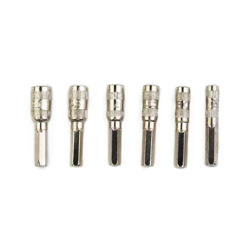 6 Point Hex Socket 6pcs/Set Silver Tone Driver For Car Repairing For Tightening Nuts For Handworkng Convenient