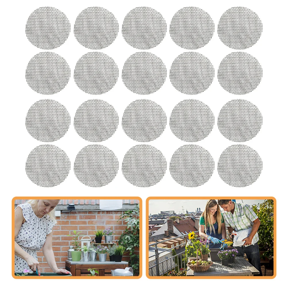 

20 Pcs Drainage Net Potting Spacer Planter Pots Bonsai Plants Plastic Hole Mesh Mat