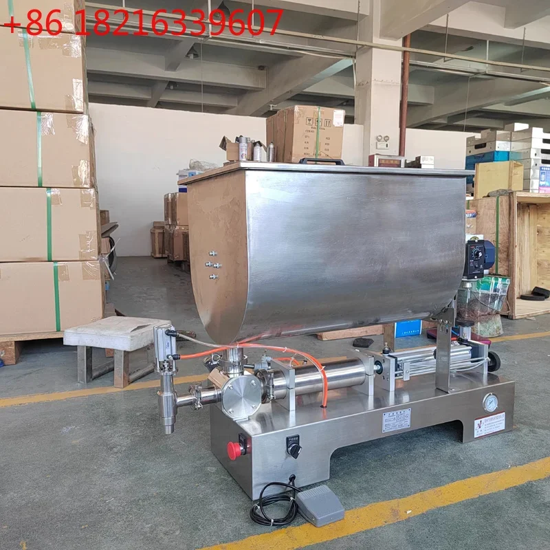 YAO PBOBP Large Hopper Pneumatic Semi-automatic Cream Yogurt Peanut Butter Oil with Stirring Function Hopper Filling Machine