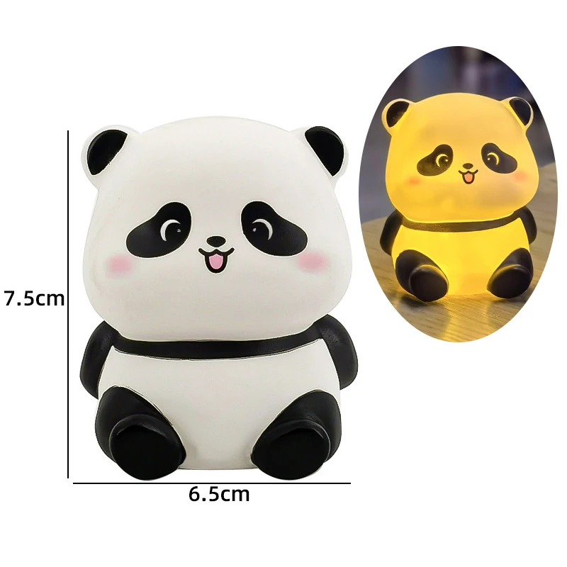 Panda LED Night Light Living Room Cute Panda Plastic Lamp Bedside Decor Creative Kids Night Light Birthday Gift Cake Decor