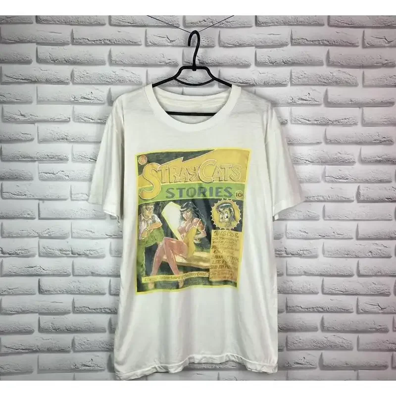 Stray Cats Vintage Stories Band Tour 100 T-shirt en coton pour adultes toutes tailles Mc504