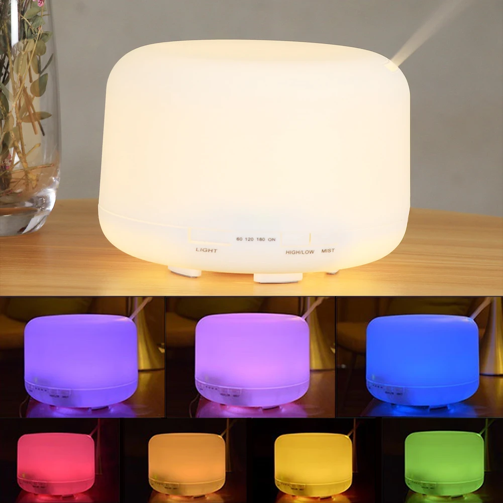 500ML Aromatherapy Oil Diffuser Auto Shut Off (When Water Run Out) Essential Oil Aroma Diffuser Remote Control for Home Office