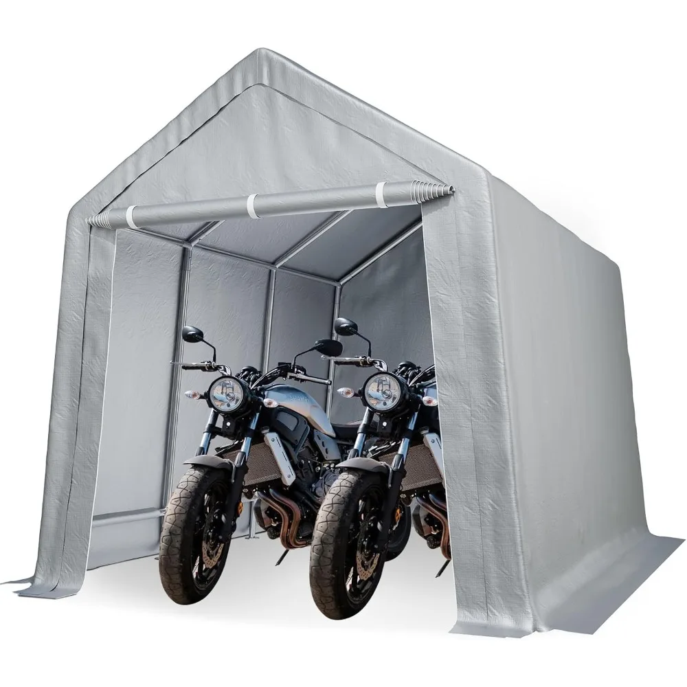 

10x15 FT Carport Storage Shed, Car Canopy Tent Portable Shelter Heavy Duty Outdoor Carport with Roll-Up Zipper Door, Garage Stor