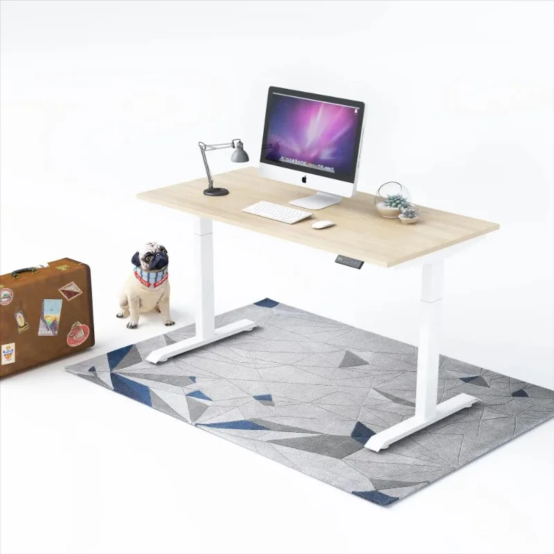 High Quality Ergonomics Modern Office Learning Desk Sitting Upright Desk Electric Height Adjustment 4-speed Memory Desk