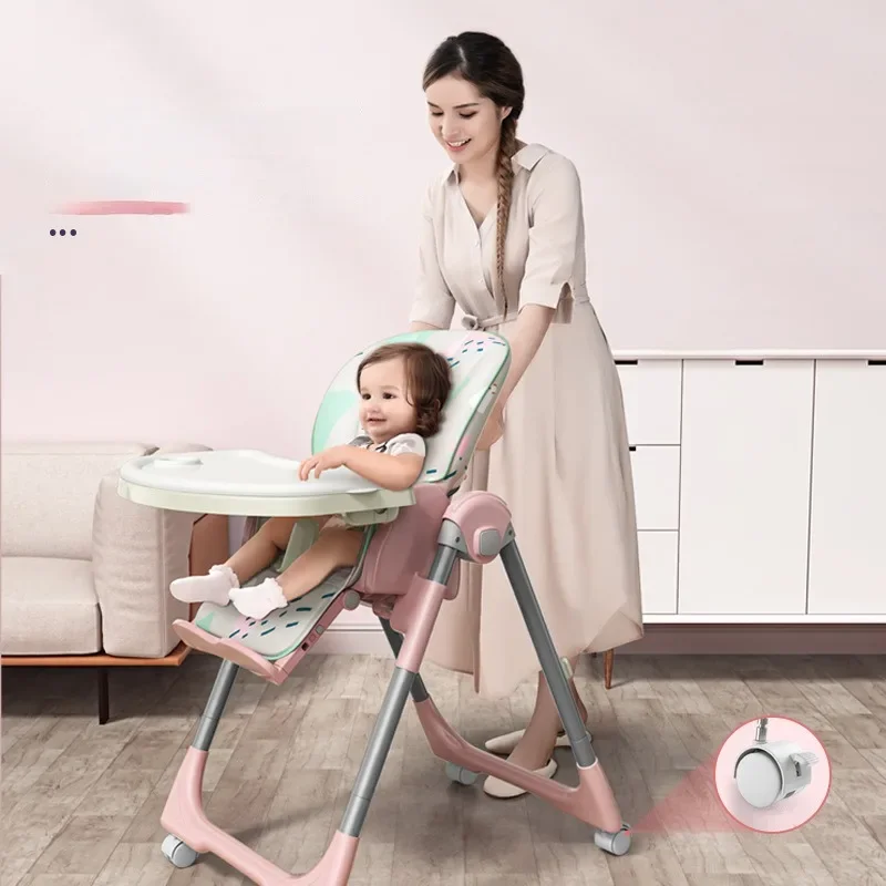 Baby Dining High Chair Multiuso, Altura ajustável, Kids Adjustable Folding Feeding Chair, Atacado