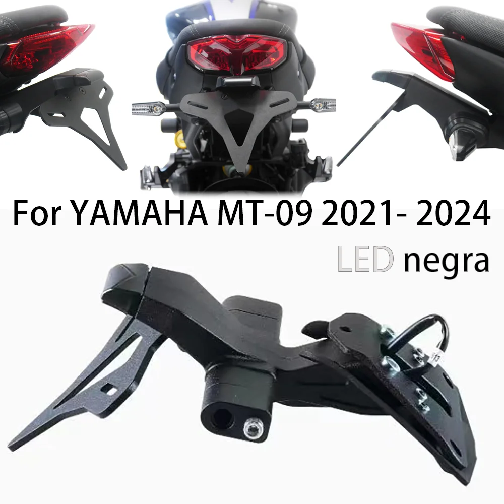 

For Yamaha MT-09 2021 -2024 Motorcycle registration bracket, black LED lights, neat rear fender, clear fittings