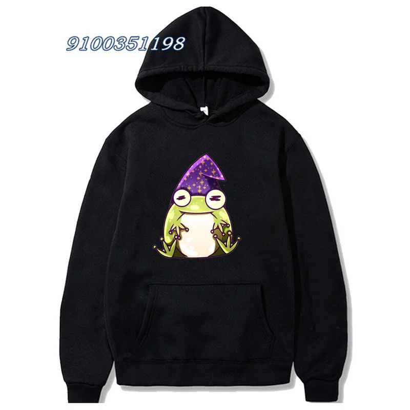 Lustige Frosch Drucken Nette Hoodies Magie Frosch Muster Hoodie Damen Hoodie Weiß Sweatshirt Harajuku Casual Unisex Top winter Kleidung