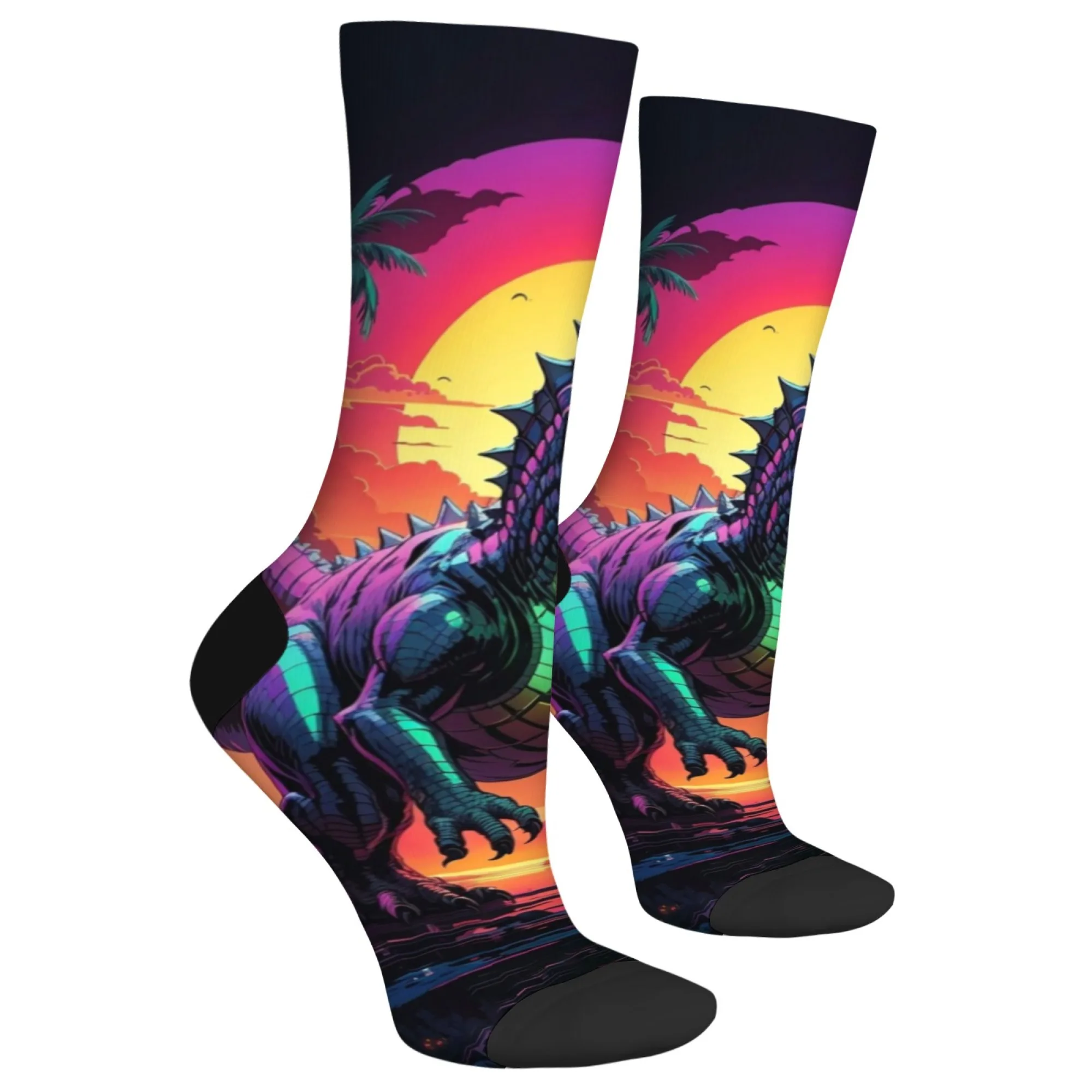 Calcetines de dinosaurio Jurásico de estilo cómico, calcetines cómodos informales de moda Retro, calcetines felices divertidos de calle Harajuku Hip Hop, regalo de vacaciones