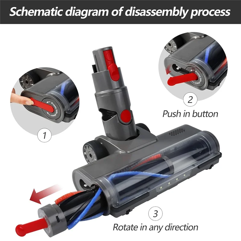 

Головка щетки с прямым приводом для пылесосов Dyson V7 V8 V10 V11 V15 с щеткой для ковров для очистки пола ковра