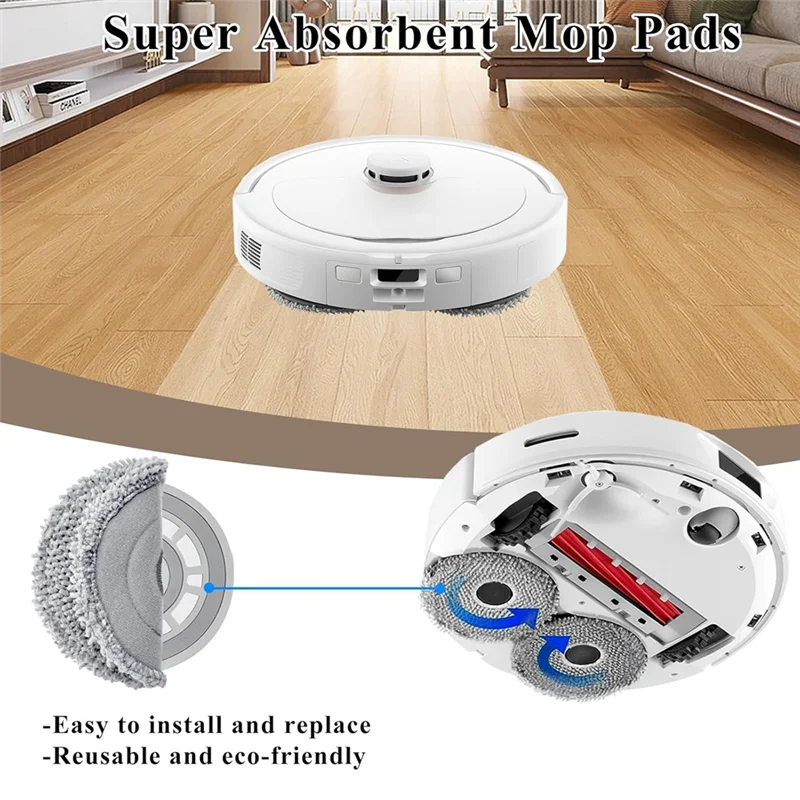 

Комплект аксессуаров ABRW для Roborock Qrevo S/Qrevo Plus/Qrevo Pro/Qrevo Maxv, робот-пылесос, основная боковая щетка, сумки для швабры с фильтром Hepa