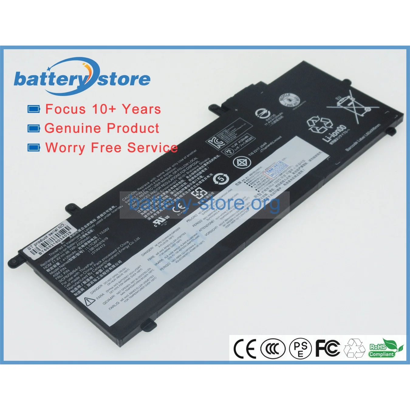 Genuine Laptop Batteries for L17C6P71,L17M6P71,L17L6P71,SB10K97617,SB10K97618,SB10K97619,3ICP6/38/64-2,11.46V,3 Cell