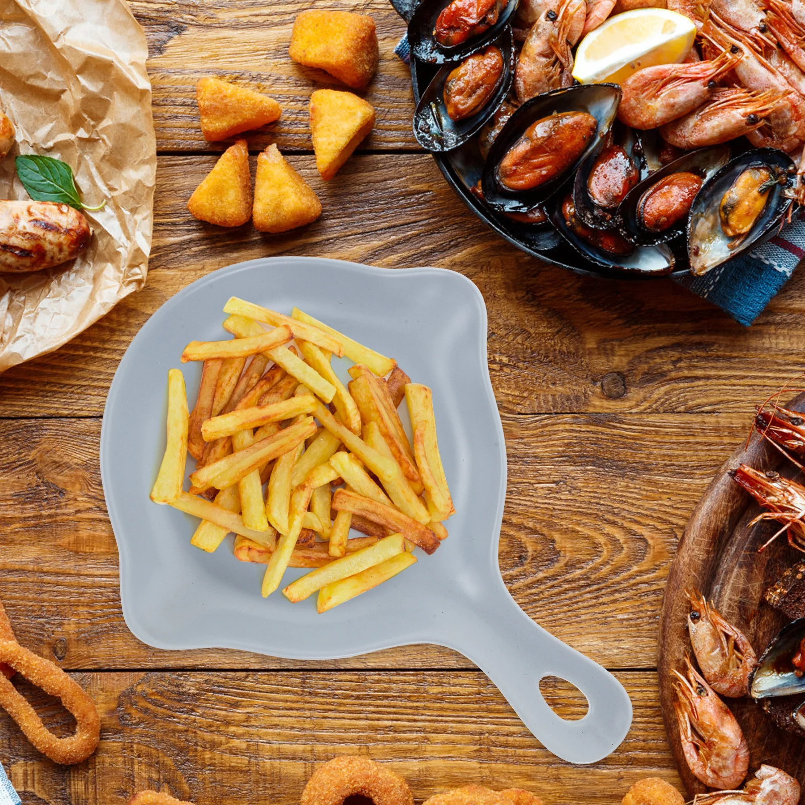 

1Pcs Ceramic Baking Tray with Handle Round Grey Dishwasher Safe Microwave Oven Freezer Safe for Pizza Pasta Steak Salad Sushi