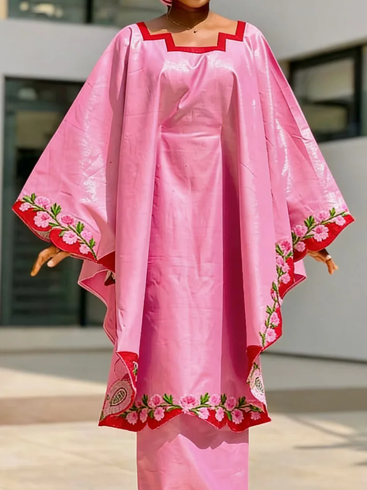 

African Bazan Style New Customized Traditional Two-Piece Outfit: Elegant, Classic, and Suitable for All-Season Banquets