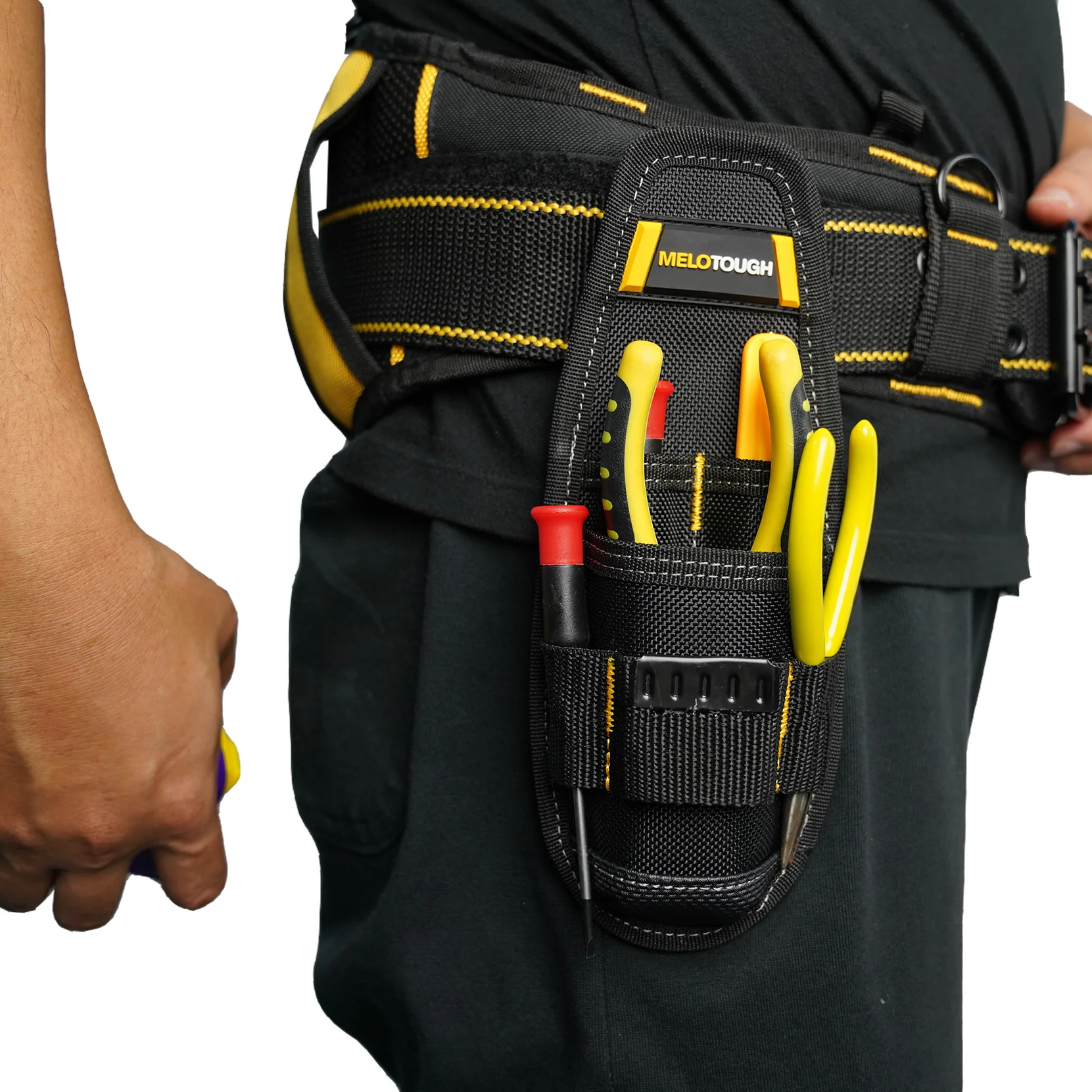 MELOTOUGH Small Tool Holder Tool Pouch Mini Tool Bag Work Organizer Tool Pouch and Knife Holder with Snap Clip