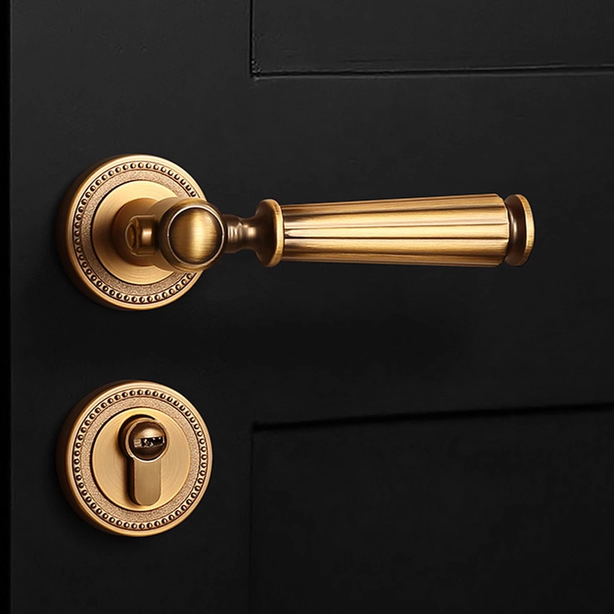 قفل باب مغناطيسي صامت أمريكي قفل باب نحاسي فرنسي غرفة النوم مقبض باب عتيق