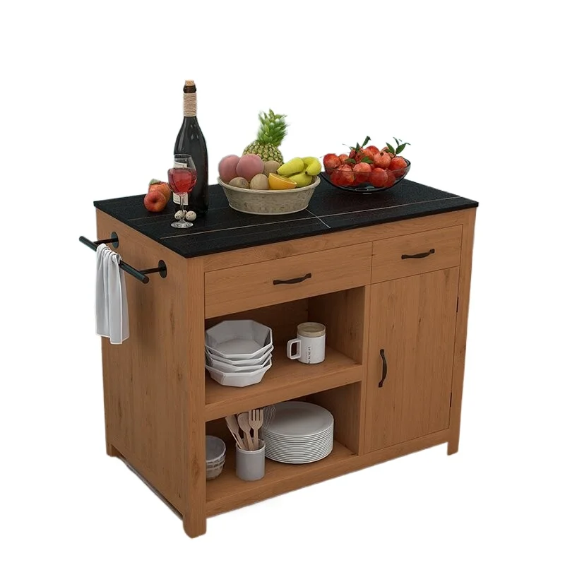 Open kitchen mid-island, separate solid wood dining side cabinet, household storage, meal preparation storage cabinet, movable c