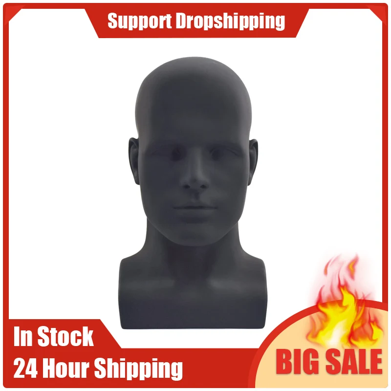 Male Mannequin Head Professional Manikin Head For Display Wigs Hats Headphone Display Stand