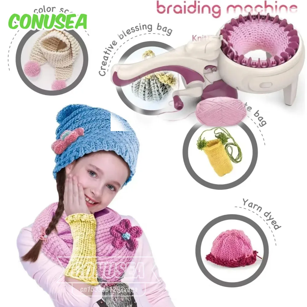 آلة الحياكة الأوتوماتيكية 24-إبرة نول النسيج اليدوية لعب الاطفال Diy بها بنفسك اليد متماسكة قبعة حقيبة جورب وشاح سترة للأطفال الكبار #1