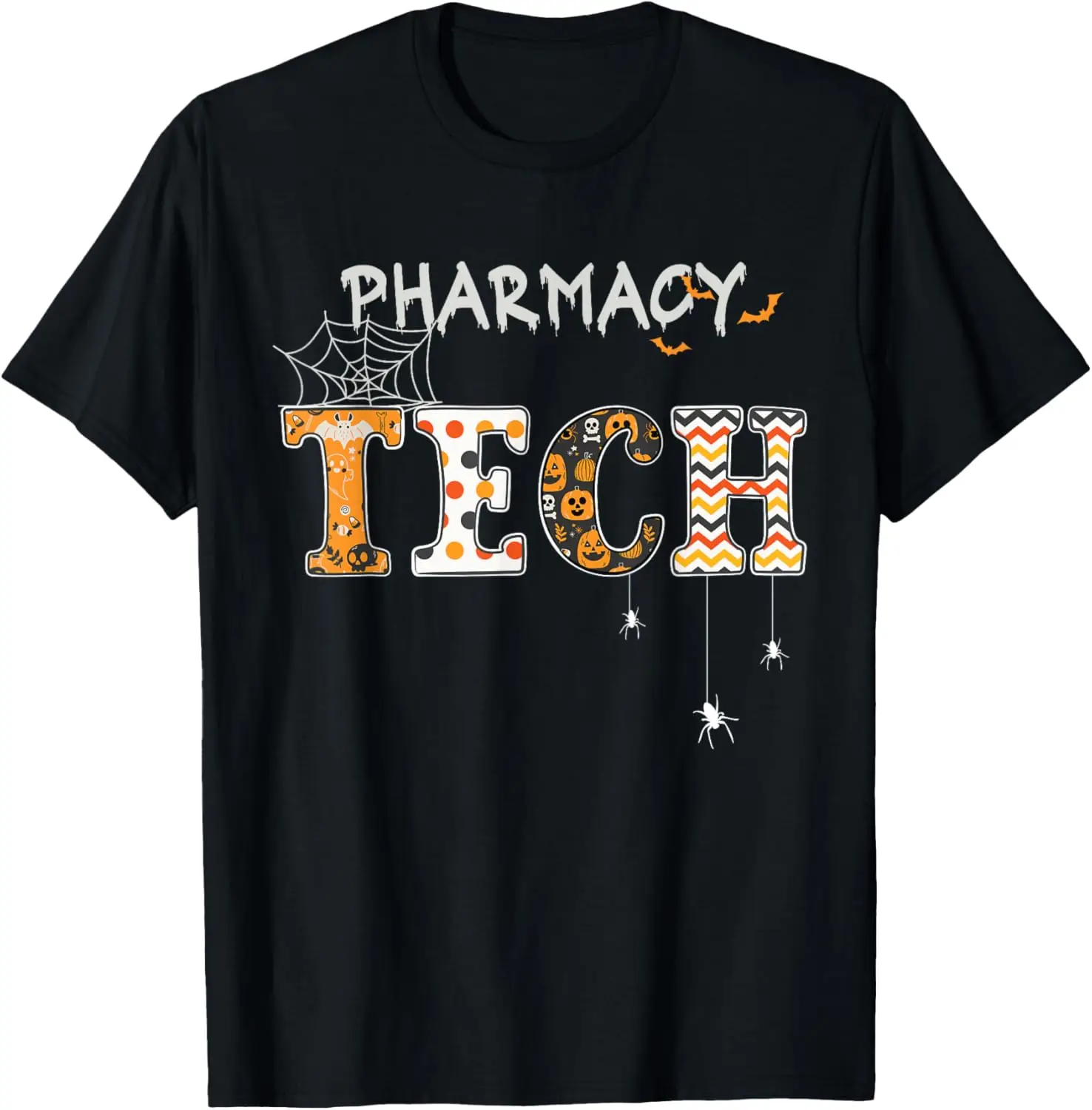 Pharmacy Technician tech Funny Pharmacist Halloween spooky T-Shirt