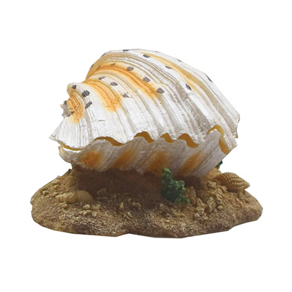 

1pc Aquarium Decoration Simulation Shell Hideout Bubble Making Ornament Resin Fish Tank Aeration Decor Fish Pond Water Tank