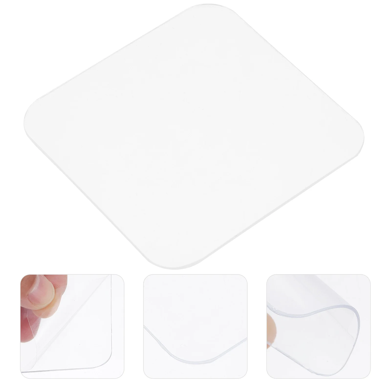 

20 Pcs Double Sided Tape Pads Transparent Mounting Strips Removable Adhesive Home Office Thin Self Stick For Glass Wood Metal