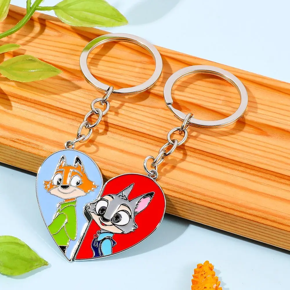 Disney Zootopia Nick Judy аниме мультфильм милый сплав сердце кулон брелок креативный Kawaii пара одинаковый рюкзак Шарм подарок
