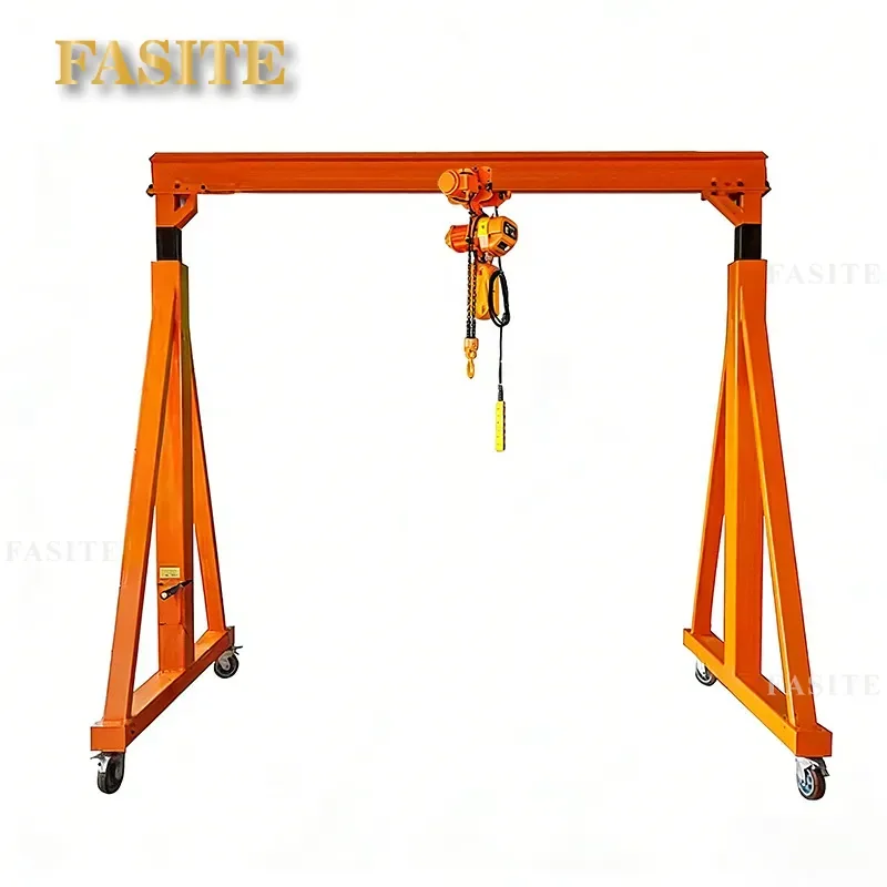 For 5 Ton Mobile Gantry Crane Hand Push Portal Frame Small Turbine Lift Heavy Duty Workshop Warehouse Factory Lifting