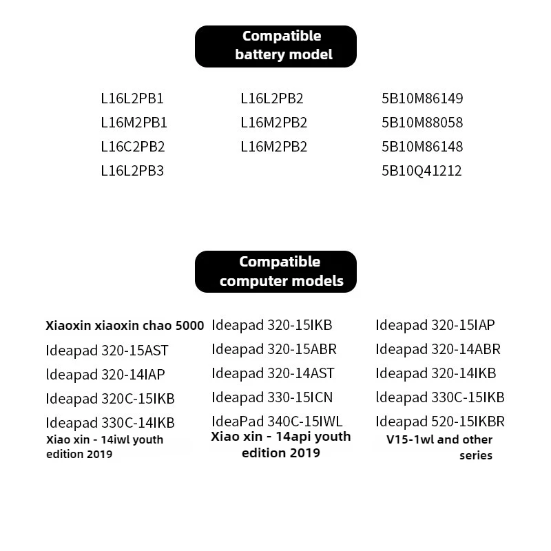 【Fast Delivery】L16L2PB1 L16L2PB2 L16C2PB2 L16M2PB2 Laptop Battery For Lenovo IdeaPad 320-14AST 320-14IAP 14ISK 15ABR 15AST 15ISK