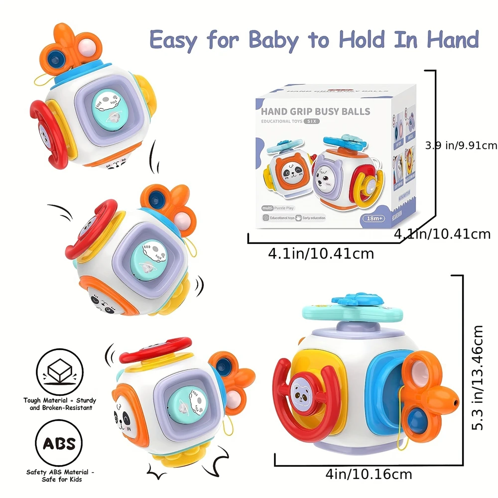 8 In 1 Busy Cube Baby Toy Montessori Sensory Busy Board Travel Toy For Toddlers Educational Learning Puzzle Toy